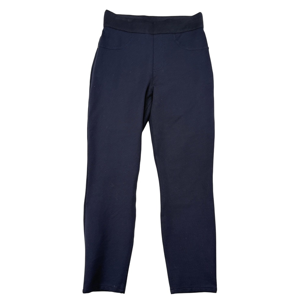 Spanx Pants Womens Size Small Navy Blue High Rise Stretch Casual Perfect Ankle